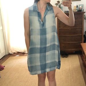 Plaid Chambray Dress w Pockets